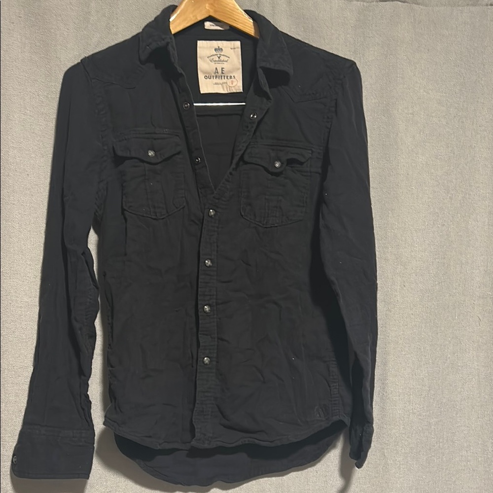 American Eagle vintage western style Black Button-Up Shirt